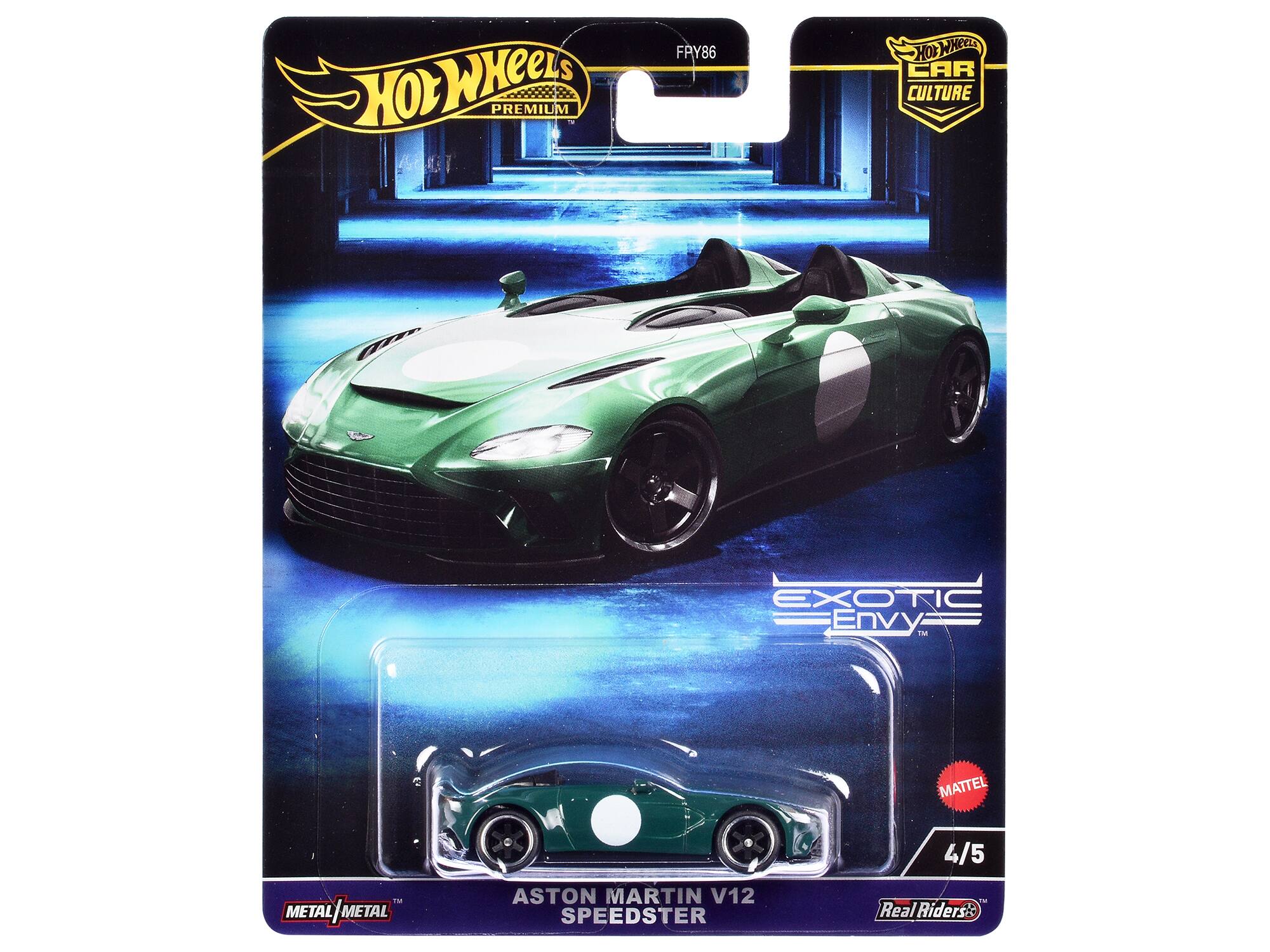 Hot Wheels Premium FRY86 Hot Wheels Car Culture Exotic Envy in Mattel 4/5 - Metal Metal | Metal Metal Aston Martin V12 Speedster - Real Riders