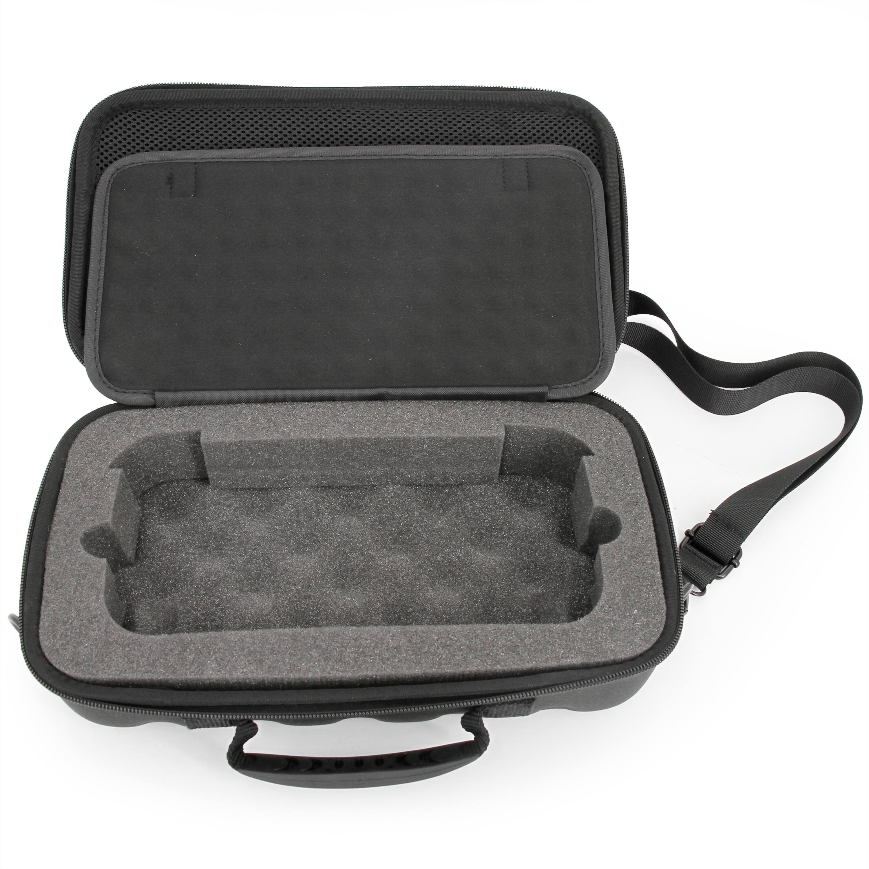 Left. CASEMATIX - Travel Case Fits Logitech G Cloud Gaming Console with Custom Foam Protection, Accessory Storage, Hard Shell & Strap - Black.