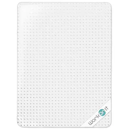 WorkOnIt - Office Chair Mat for Low Pile Carpets, Computer Desk Floor Mat - Clear