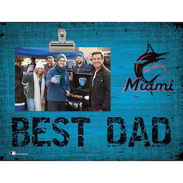 Fan Creations - Miami Marlins 8'' x 10.5'' Best Dad Clip Frame - Multicolor