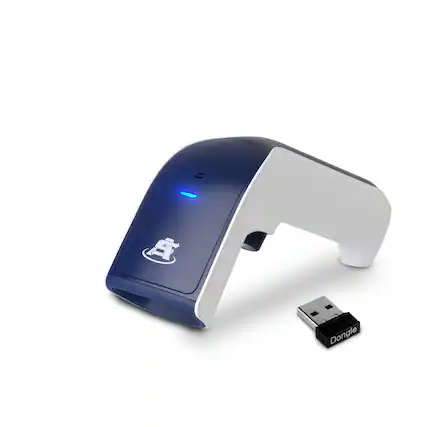 Front. ScanAvenger - ScanAvenger SA3500 1D Wireless Barcode Scanner - Bluetooth, Wi-Fi, USB, Rechargeable Handheld - Blue and White.