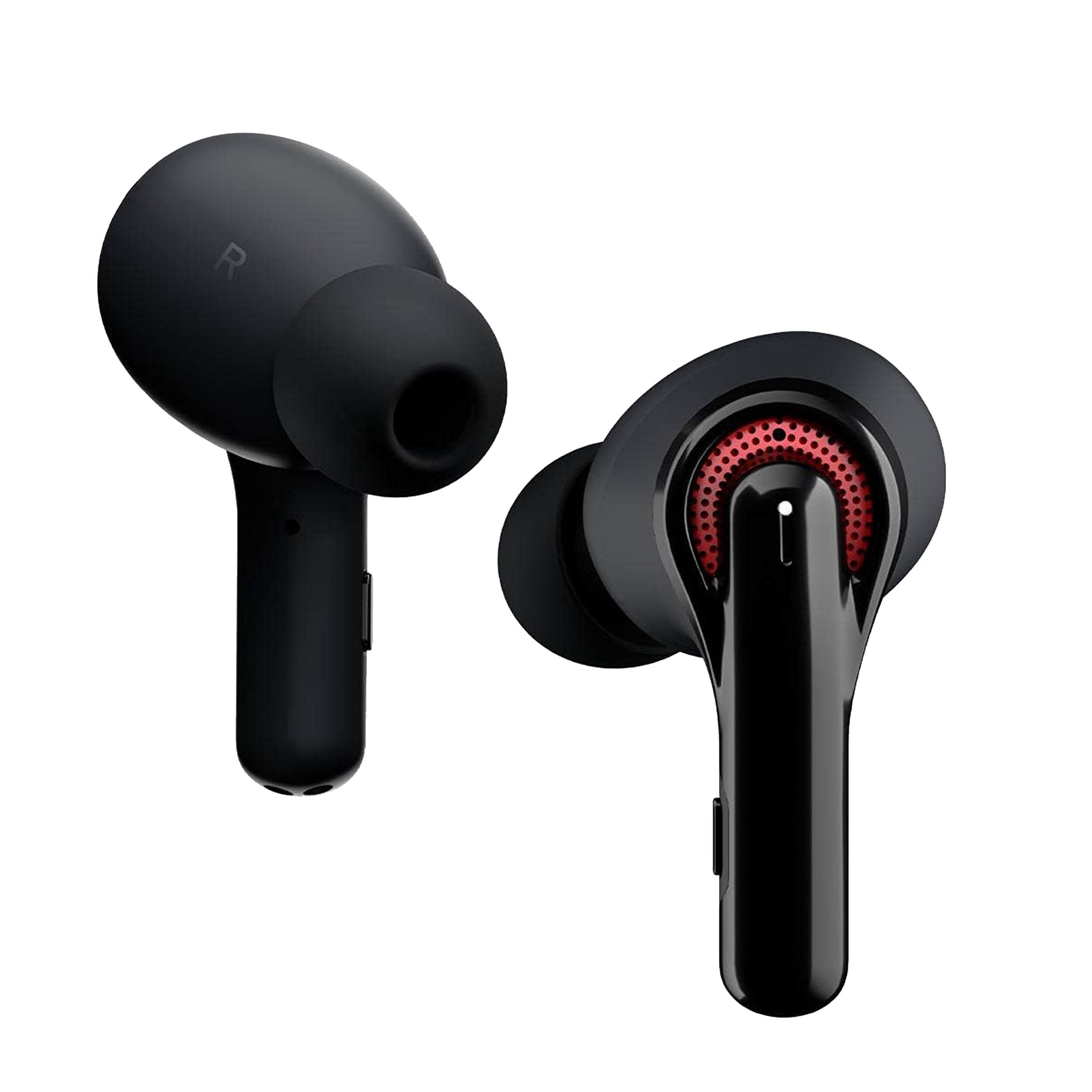Left. TRIBIT - Tribit Wireless Earbuds, Noise Reduction, Bluetooth Earbuds in Black - Black.