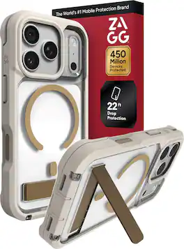ZAGG - Rainier Snap MagSafe-Compatible Case with Kickstand for Apple iPhone 18 Pro / iPhone 17 Pro - Sandstone