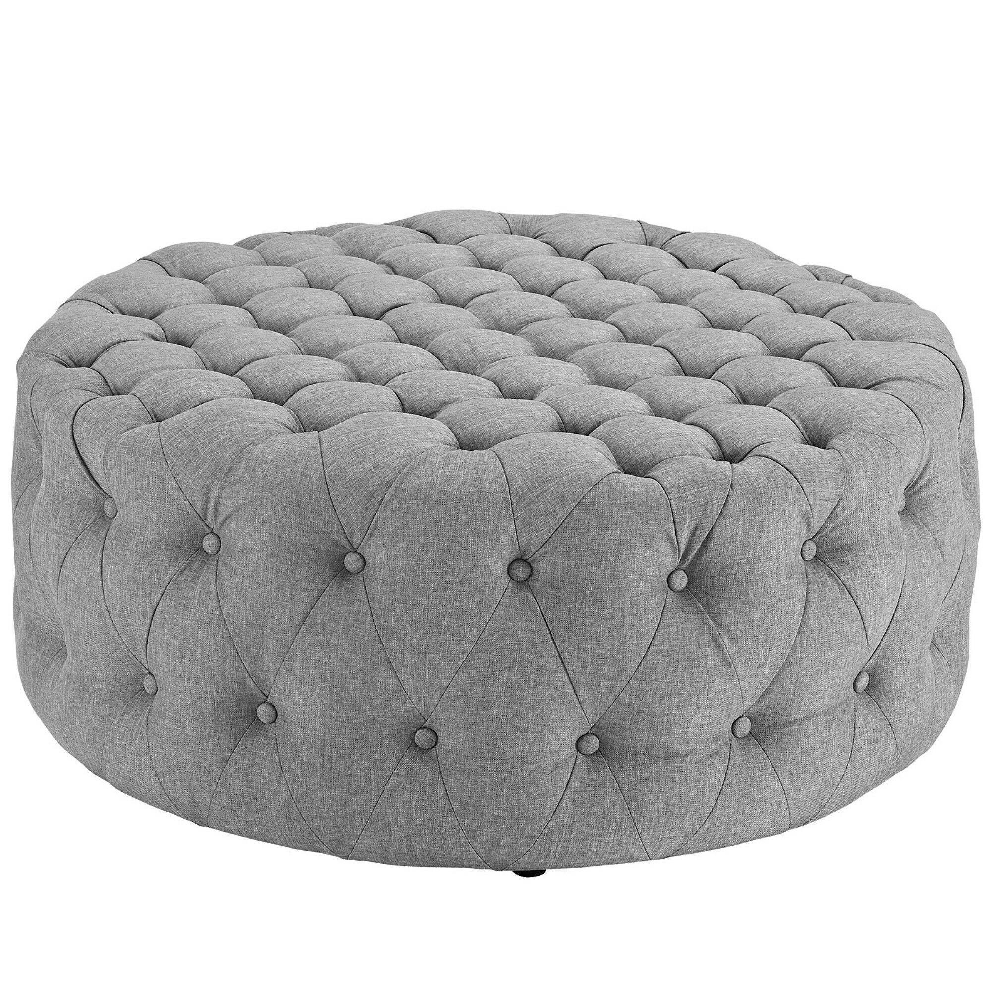 Angle. Modway - Amour Upholstered Fabric Ottoman by Modway - EEI-2225-LGR.