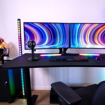 Alt View 9. Arozzi - Arozzi Gaming Desk - Medium - Pure Black.