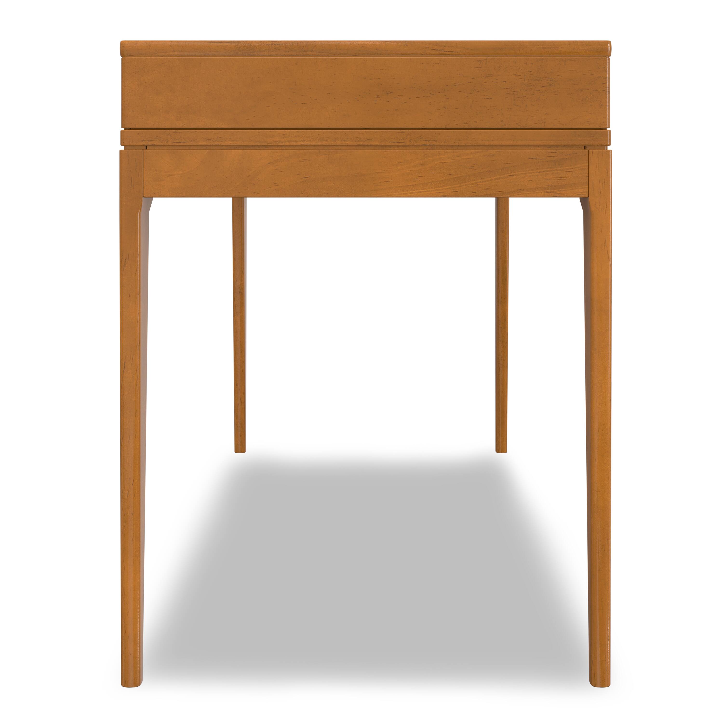 Alt View 2. Simpli Home - Harper 48 inch Wide Solid Hardwood Mid-Century Modern Small Desk in Light Golden Brown - Light Golden Brown.
