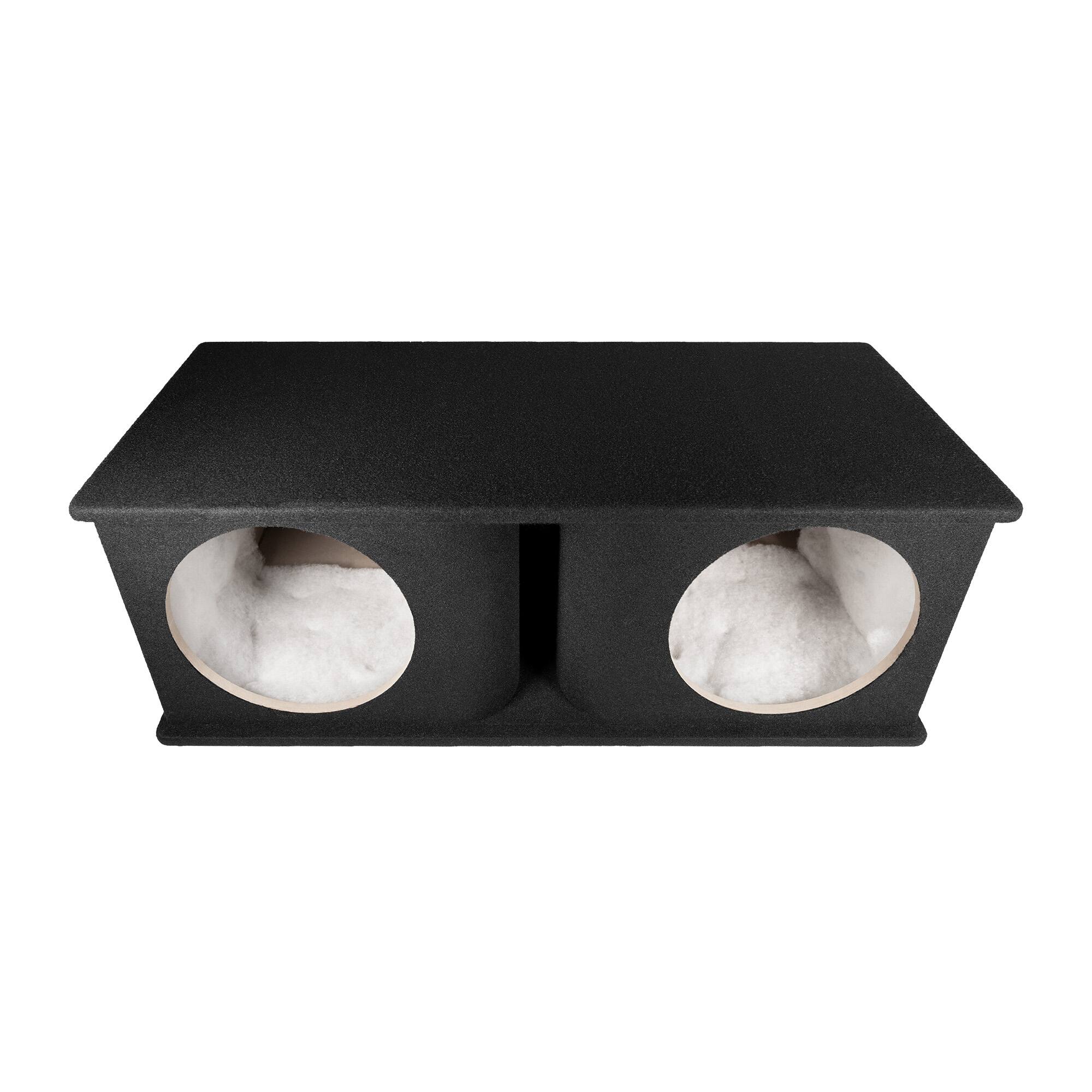 Alt View 4. QPower - QPower Dual 12 Inch Horn Ported Subwoofer Box Enclosure, 5/8" MDF, Black Carpet - BLACK.