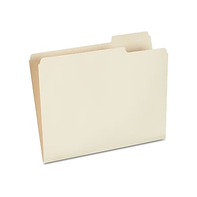 Front. Staples - Staples 30% Recycled File Folders, 1/3-Cut Tab, Right Position, Letter Size, Manila, 100/Box (ST116822/116822) - Manila.