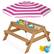 Front. Best Choice Products - Best Choice Products Kids 3-in-1 Outdoor Sand and Water Activity Picnic Table with Umbrella - Natural/Dark Pink - Natural/Dark Pink.