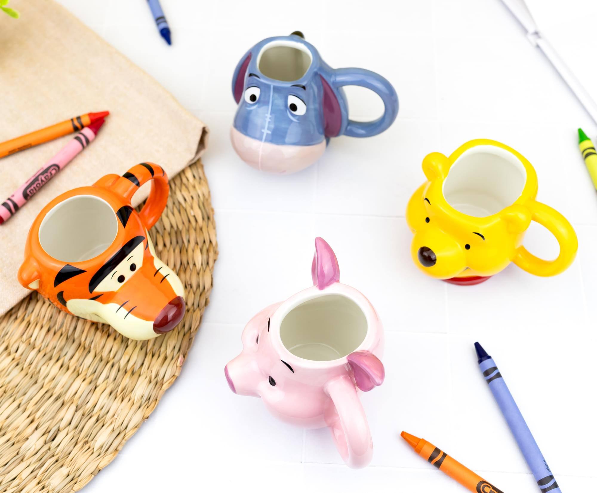 Alt View 3. Disney - Disney Winnie The Pooh Characters 4-Piece Sculpted Mug Set | Each Holds 4 Ounces - Multi-Colored.