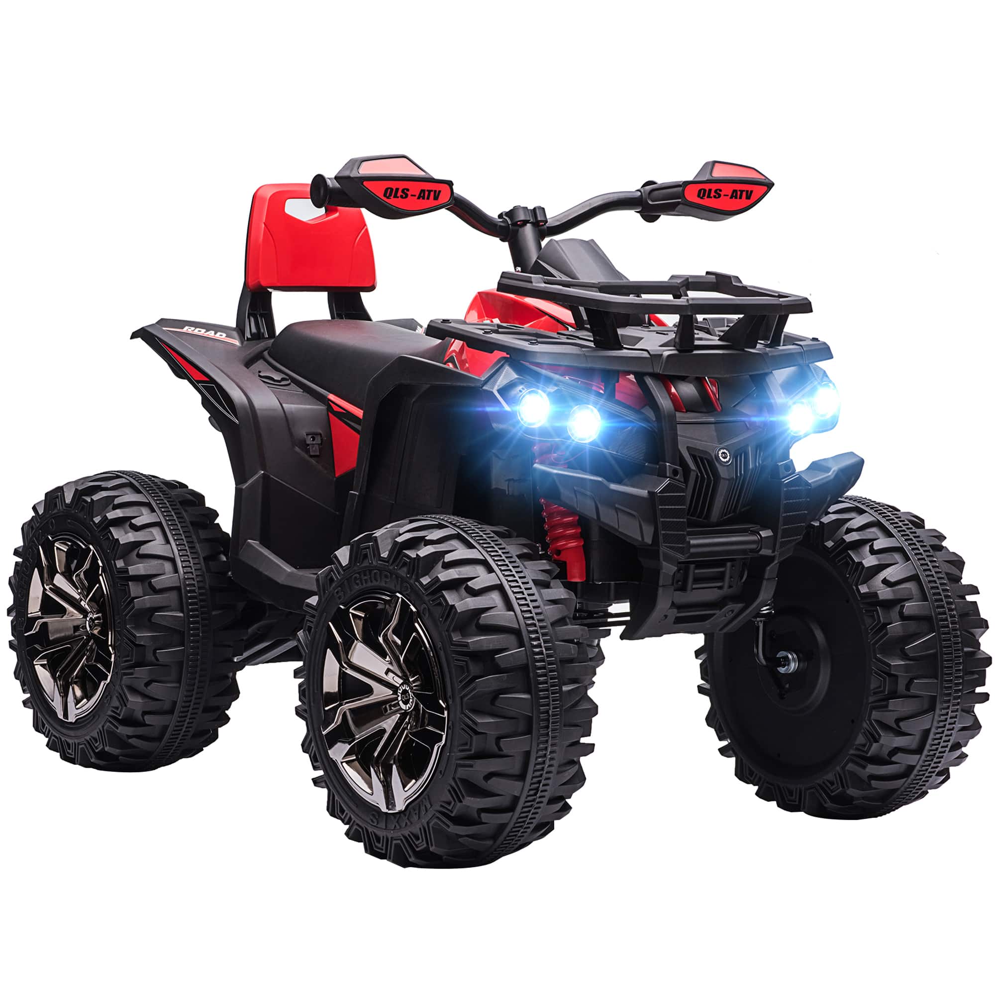 Aosom - 12V Kids 4 Wheeler, Ride on ATV with Music, Realistic Headlights, Wide Wheels, Electric Quad Car