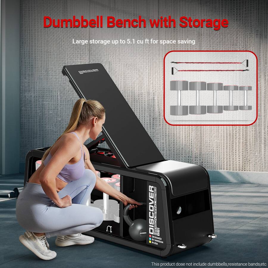 Dumbbell Bench with Storage  
Large storage up to 5.1 cu ft for space saving  

This product does not include dumbbells, resistance bands, etc.