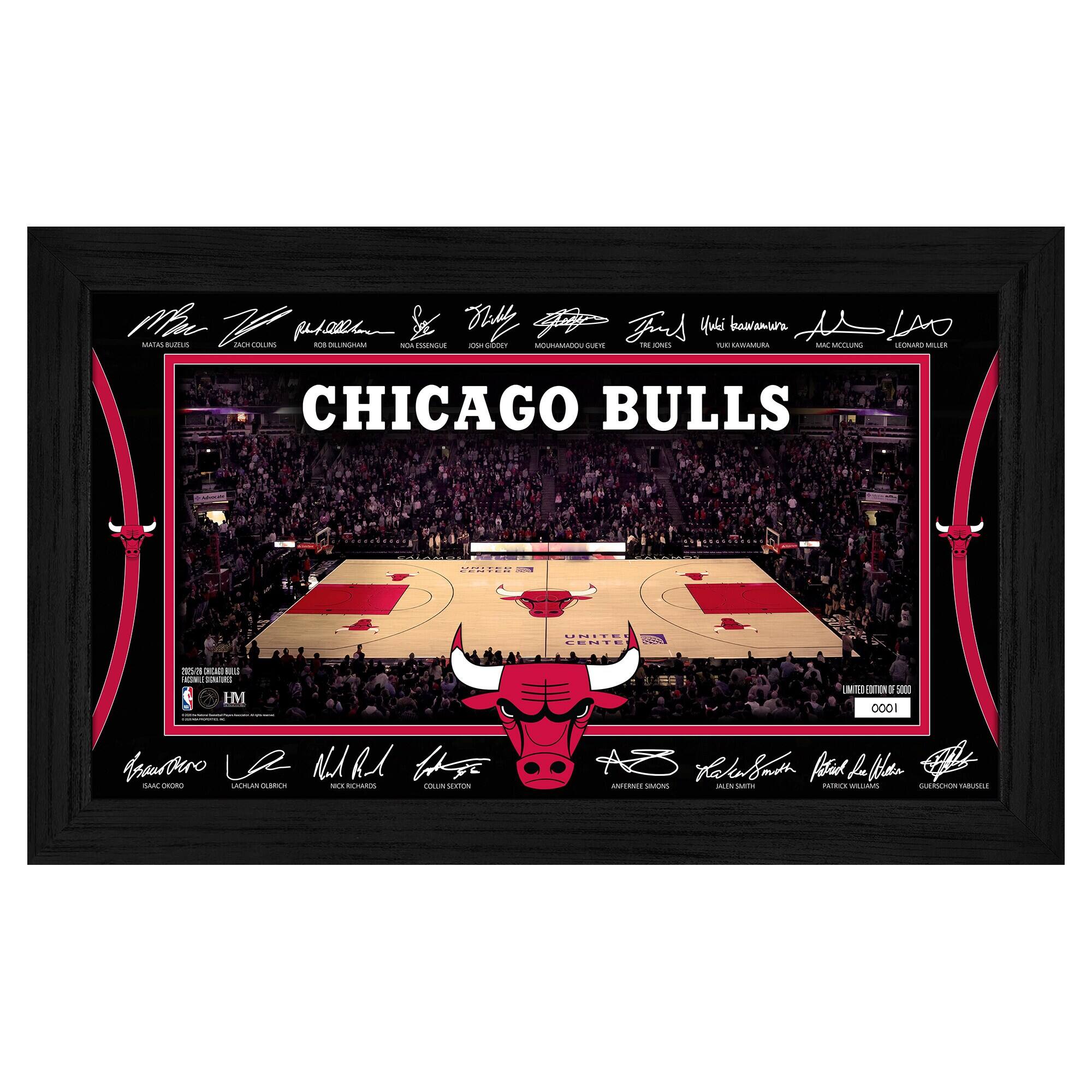 Chicago Bulls 2025 Signature Court Framed Picture