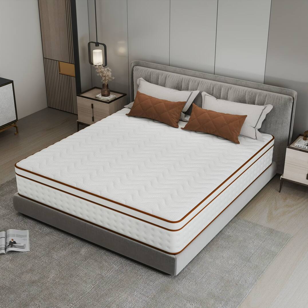 Angle. Anysun - 12" Queen Mattress, Medium Firm Memory Foam Mattress in a Box, Motion Isolation - White.