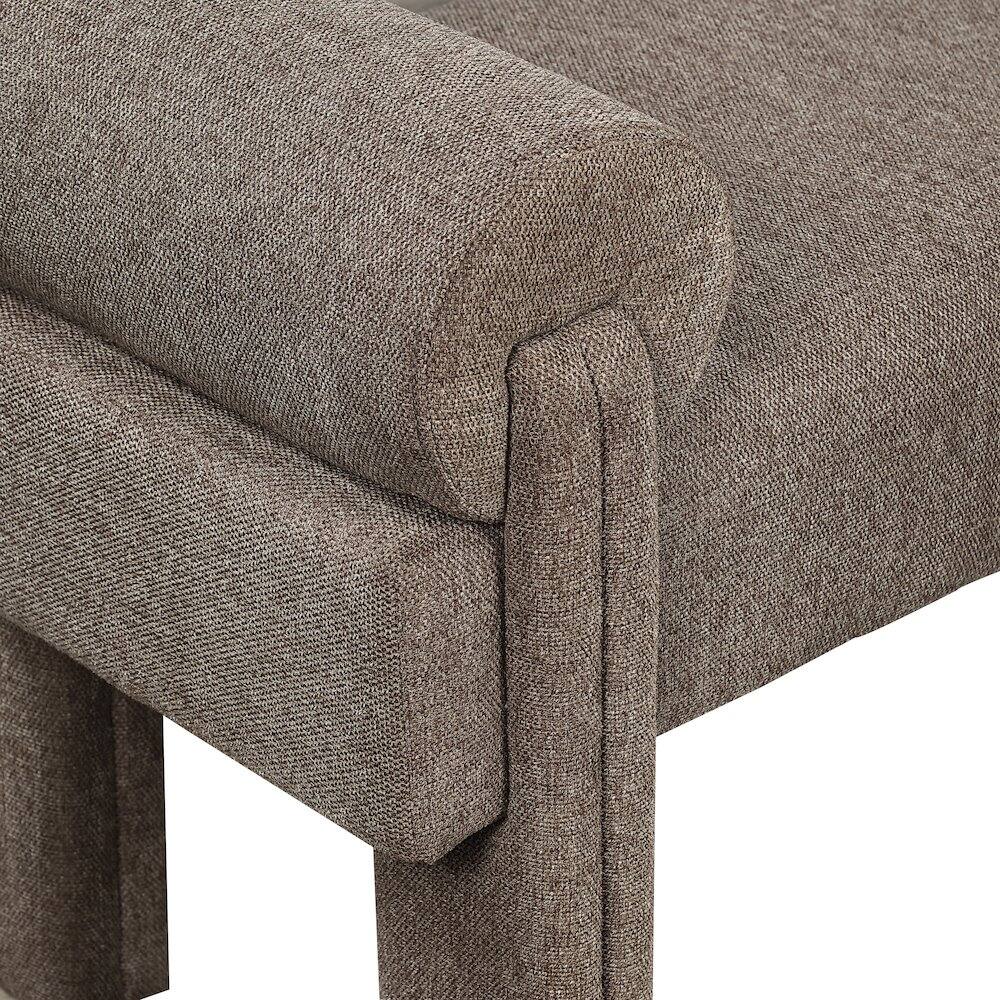 Alt View 4. Meridian Furniture - Stefano Brown Polyester Fabric Bench - Brown.