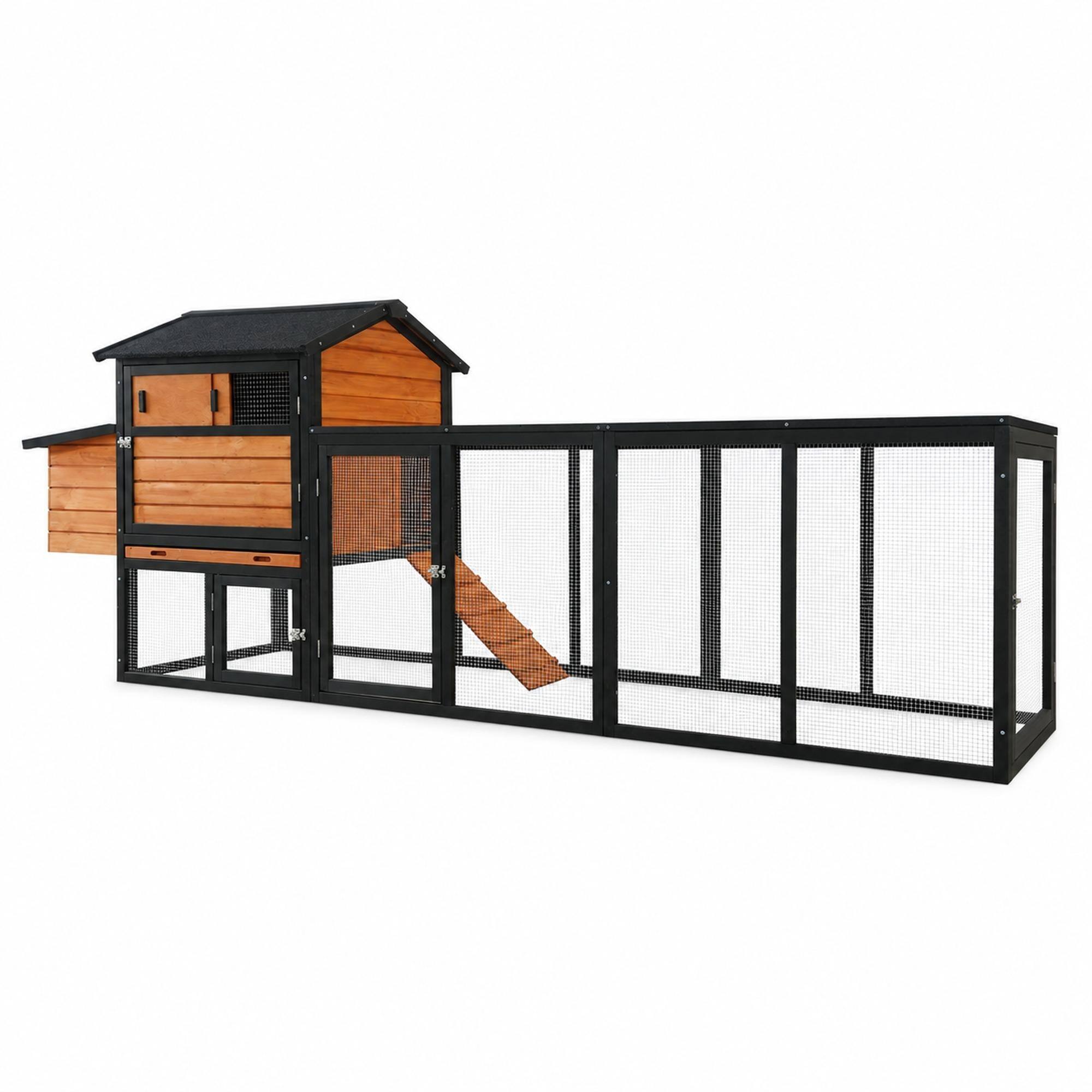 RYHNUYNE Wooden Chicken Coop, Large Outdoor Hen House, Nesting Box ...