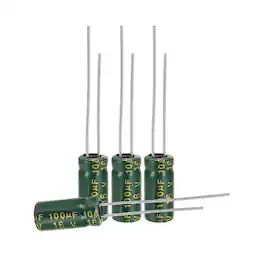 Unique Bargains - 100uF 16V 5x11mm Electrolytic Capacitor, High Frequency, Low Impedance, Radial Leads, 100pcs - Green