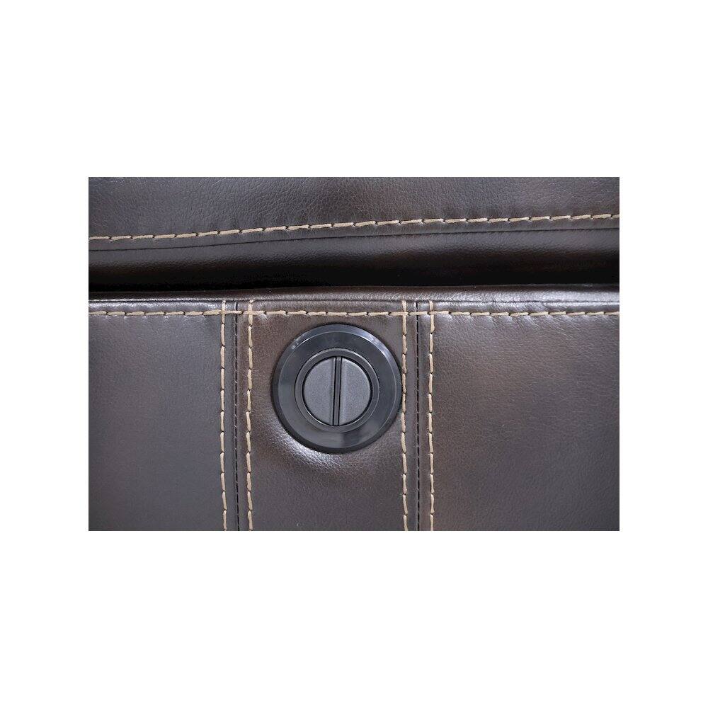 Alt View 1. New Classic Furniture - Kellen Faux Leather Power Glider Recliner - Brown.