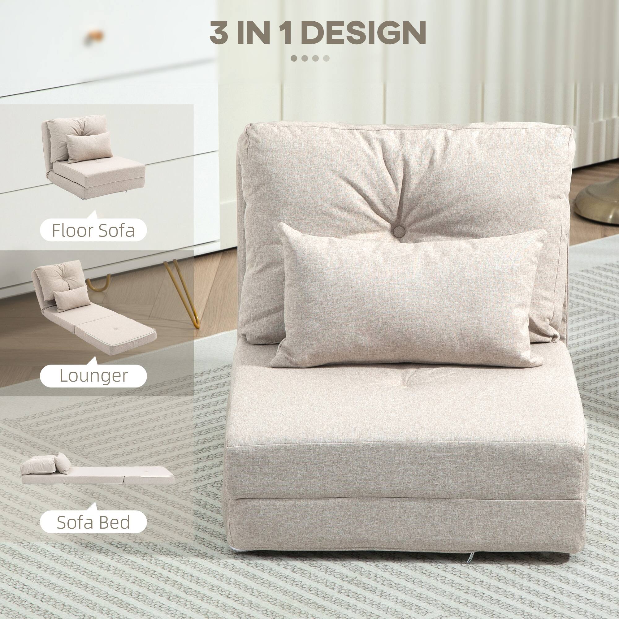 3 IN 1 DESIGN

- Floor Sofa
- Lounger
- Sofa Bed