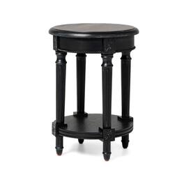 Maven Lane - Pullman Traditional Round Wooden Side Table Finish - Antiqued Black