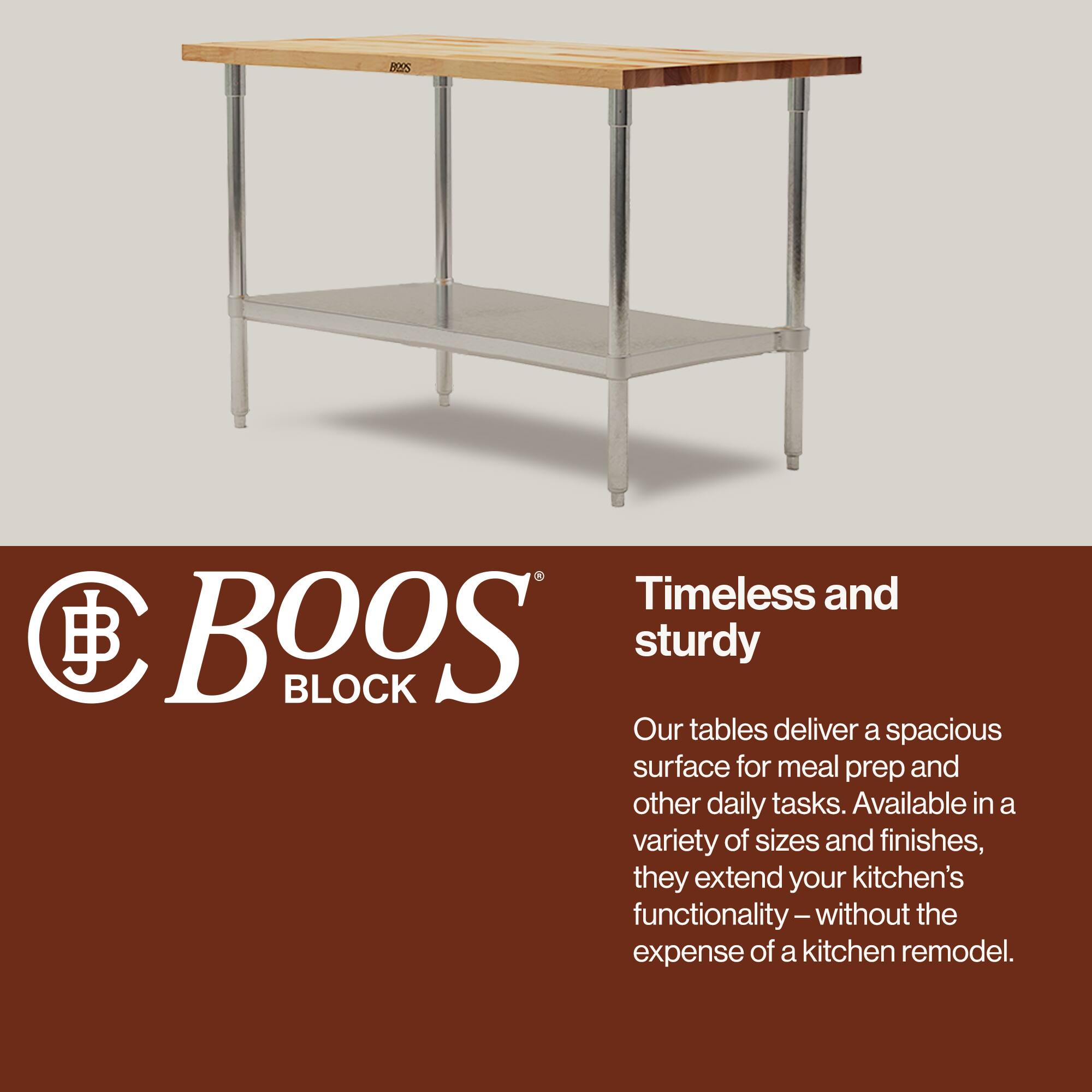 Timeless and sturdy

Our tables deliver a spacious surface for meal prep and other daily tasks. Available in a variety of sizes and finishes, they extend your kitchen's functionality – without the expense of a kitchen remodel.