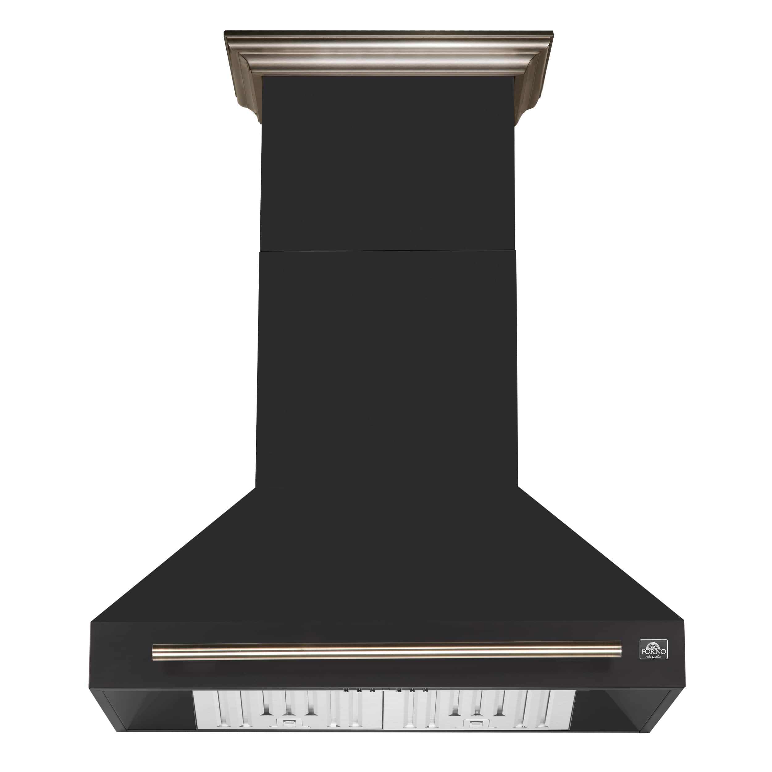 Forno Appliances - 36 inches - Externally Vented & Recirculating - Wall Range Hood - Black - Front_Zoom