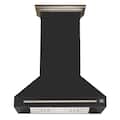 Forno Appliances - 36 inches - Externally Vented & Recirculating - Wall Range Hood - Black