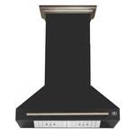 Forno Appliances - 36 inches - Externally Vented & Recirculating - Wall Range Hood - Black