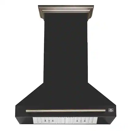 Forno Appliances - 36 inches - Externally Vented & Recirculating - Wall Range Hood - Black