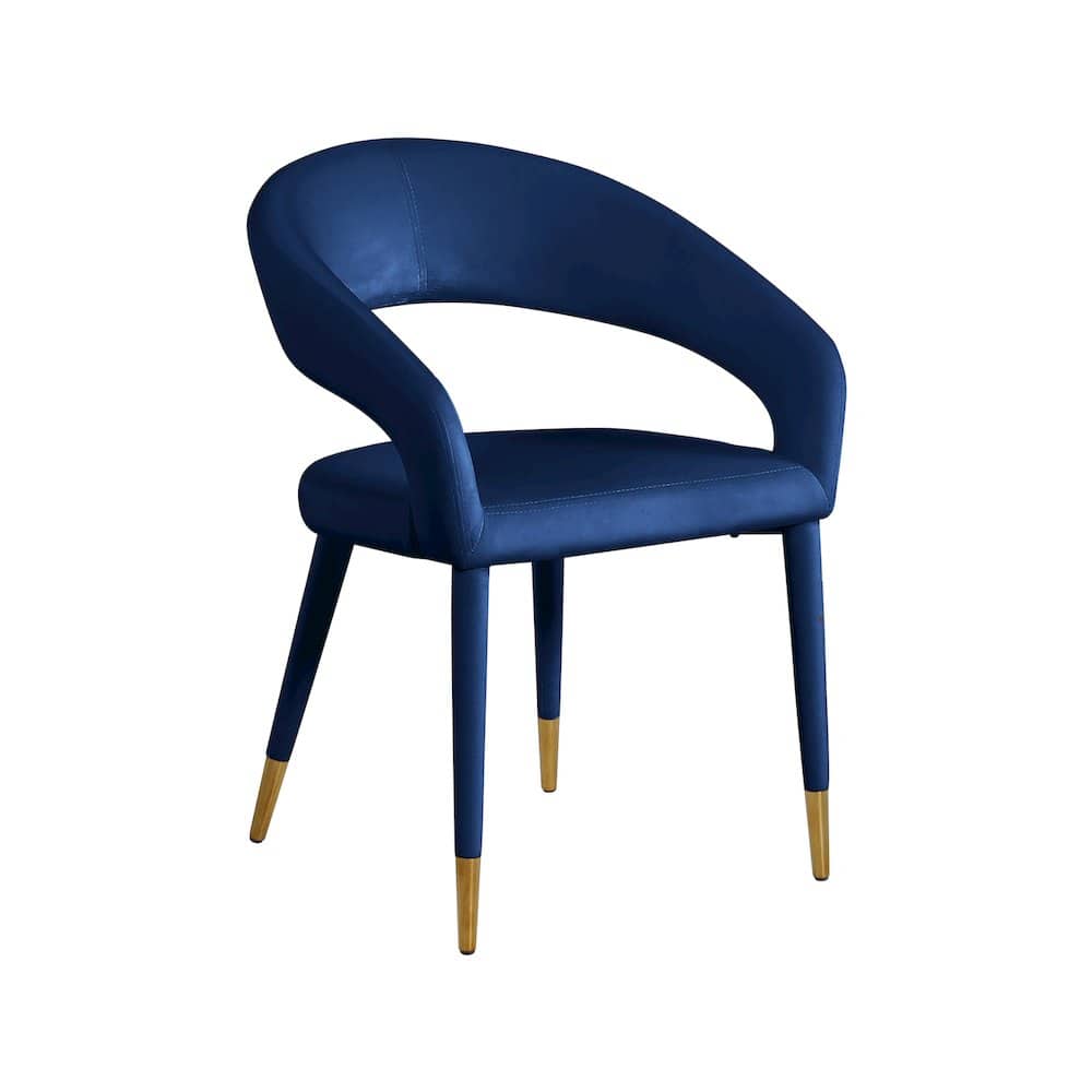 Meridian Furniture - Destiny Navy Velvet Dining Chair - Blue