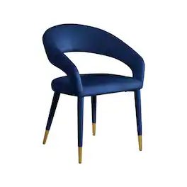 Meridian Furniture - Destiny Navy Velvet Dining Chair - Blue