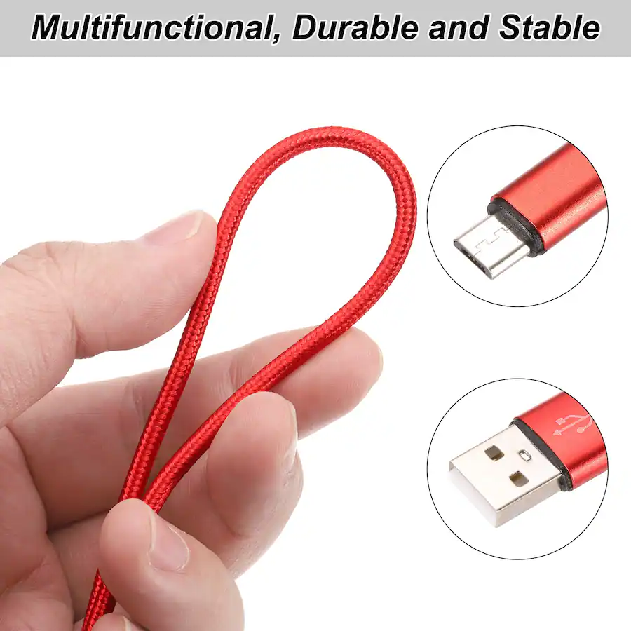 Red Usb Plug Unique Bargains 2pcs Controller Charger Cable 6Ft USB A to Micro USB ...