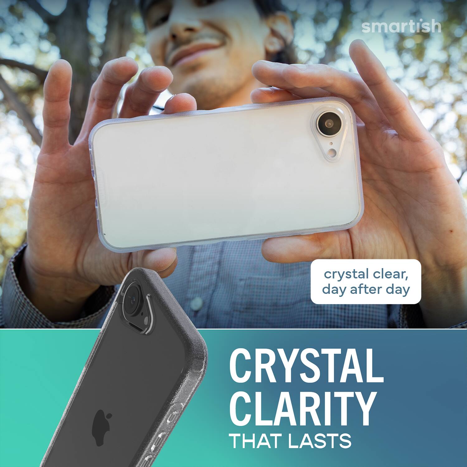 smartish  
crystal clear, day after day  
CRYSTAL CLARITY THAT LASTS