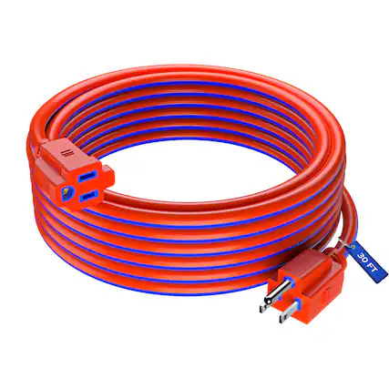 Front. Maximm - Extension Cord 30 ft, Extension Cord,16 Gauge, Heavy Duty Extension Cord ETL Listed - Blue and Orange.