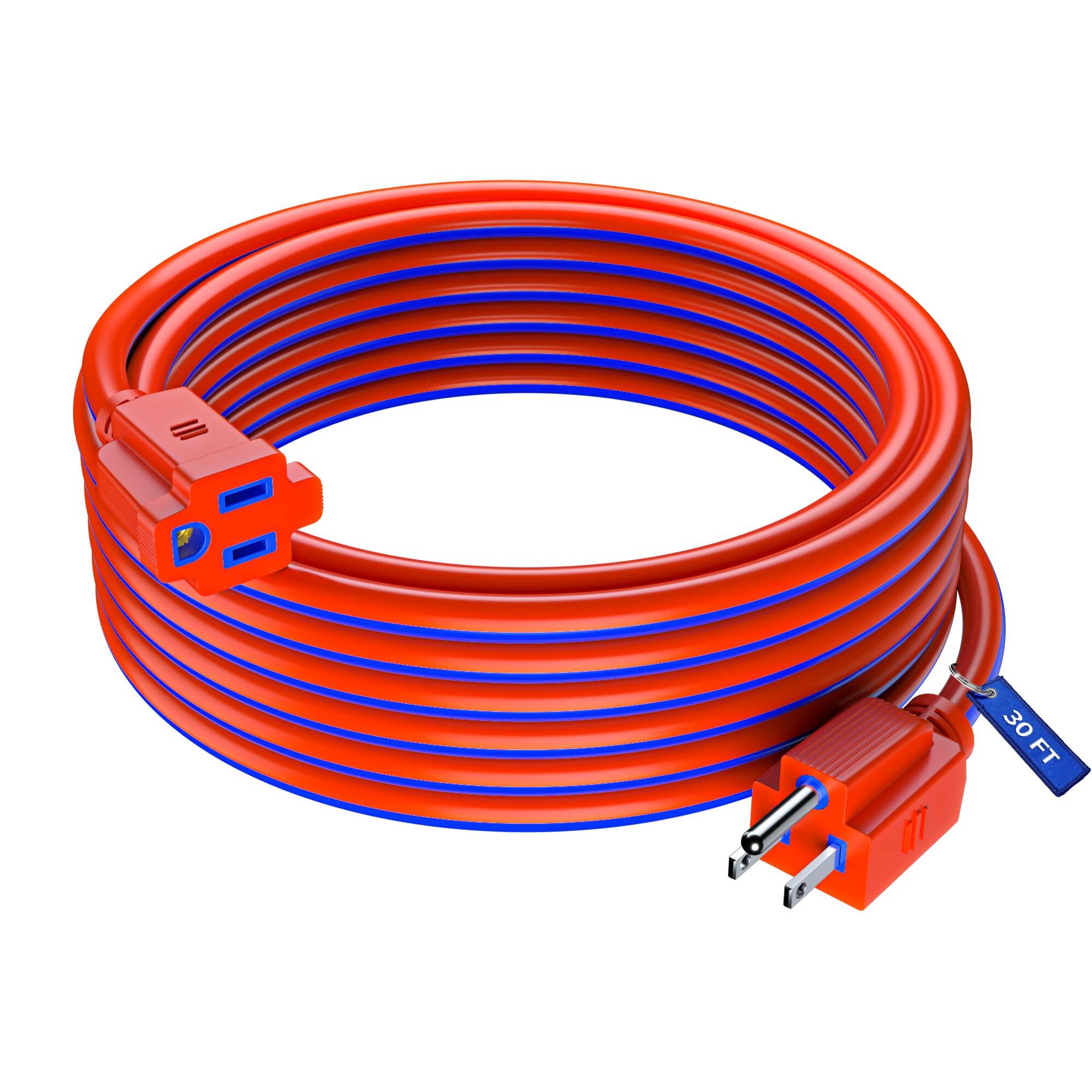 Front. Maximm - Extension Cord 30 ft, Extension Cord,16 Gauge, Heavy Duty Extension Cord ETL Listed - Blue and Orange.