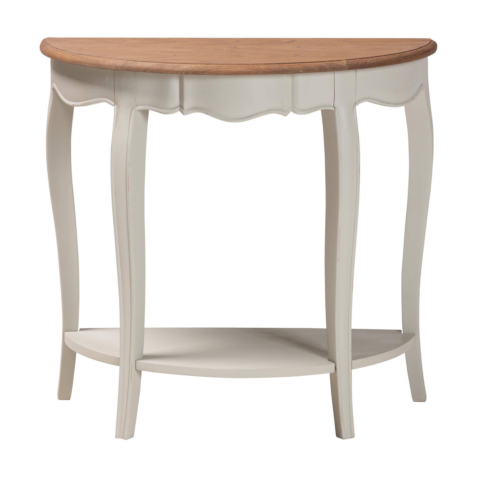 Angle. Baxton Studio - Cordelia Country Cottage Farmhouse  and Finished Console Table - Natural Brown/Greyish Beige.