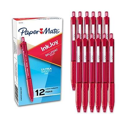 Paper Mate - InkJoy 300 RT Retractable Ballpoint Pen, Medium Point, Dozen - Red Ink