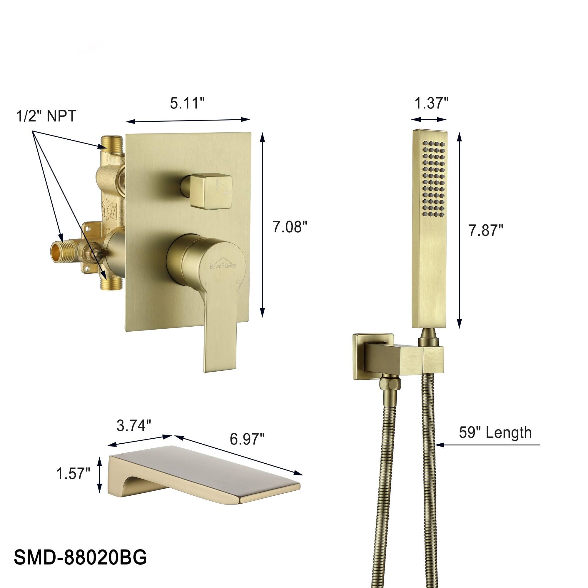 1/2" NPT 5.11" 1.37" 7.08" 7.87" 3.74" 6.97" 59" Length 1.57" SMD-88020BG