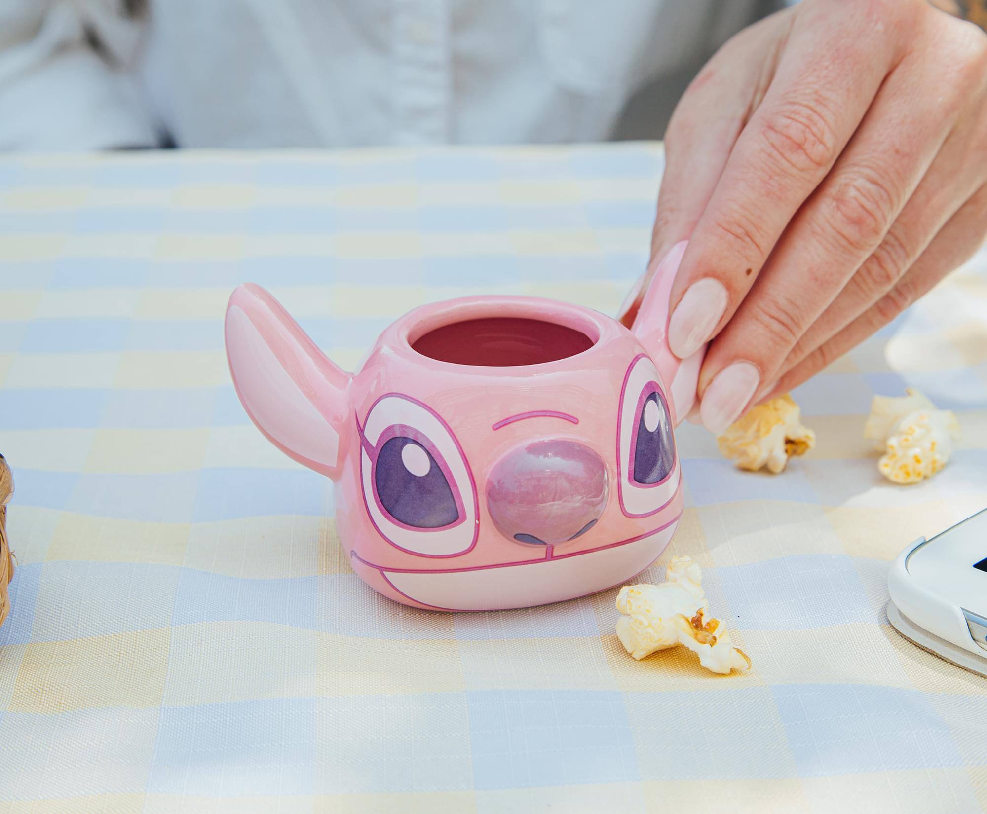 Alt View 3. Disney - Disney Lilo & Stitch Angel Sculpted Ceramic Mini Mug | Holds 3 Ounces - Pink.