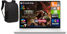 ASUS - ROG Zephyrus G14 Laptop 14.0 2.8K Display (Ryzen AI 9 370, 32GB, 1TB SSD, Win 11 Pro) w/17in Backpack - Platinum White