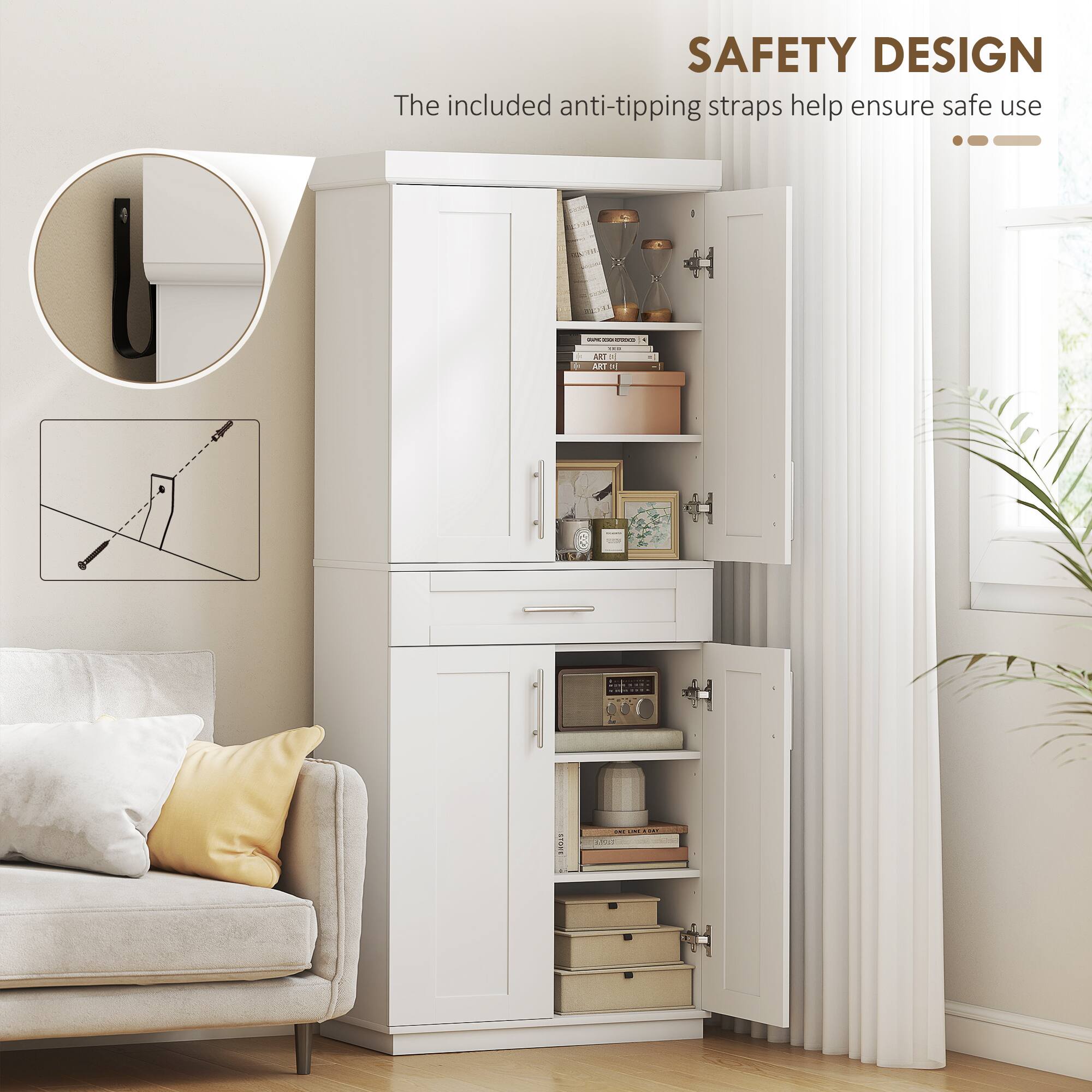 SAFETY DESIGN  
The included anti-tipping straps help ensure safe use