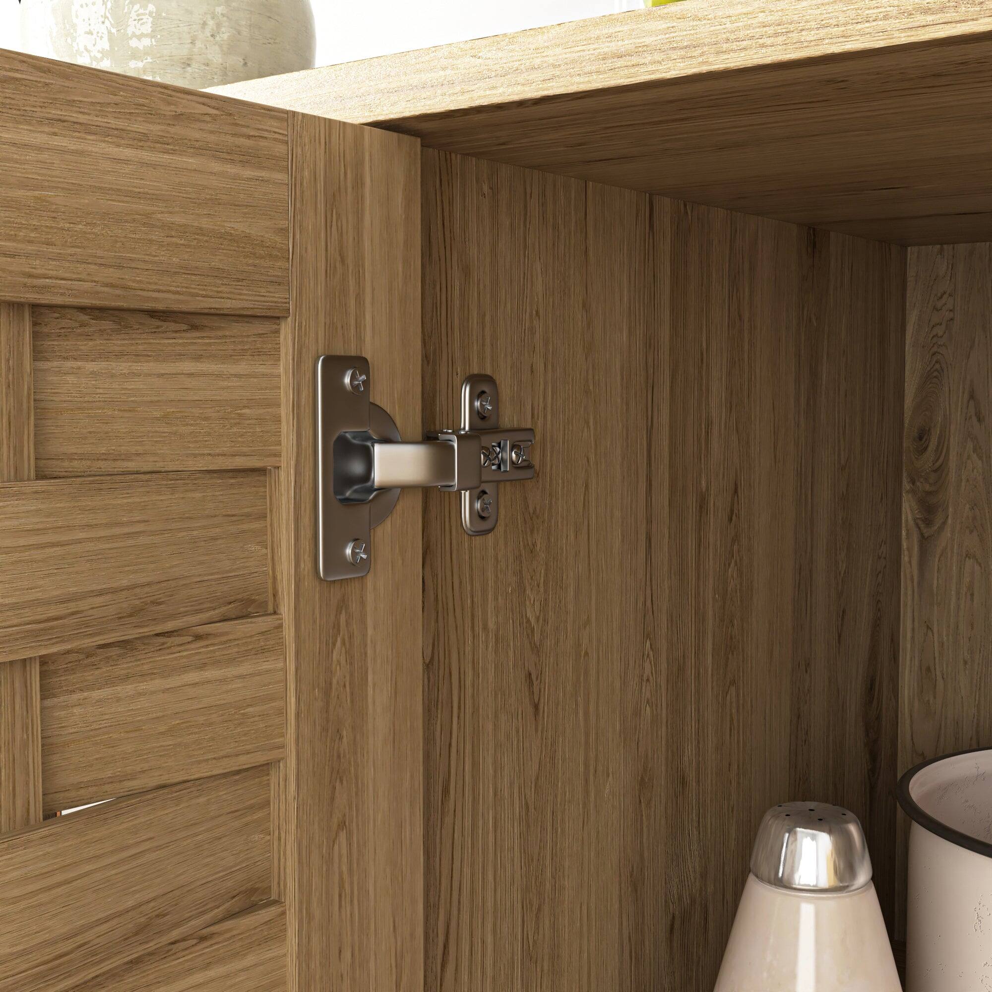 Alt View 8. Boyel Living - Three Door Storage Cabinet Wood Sideboard Buffet with Adjustable Shelf Accent Cabinet for Home - Wood.