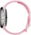 Left. Google - Pixel Watch 3 (41mm) Smartwatch with Rose Quartz Band - LTE - Polished Silver.