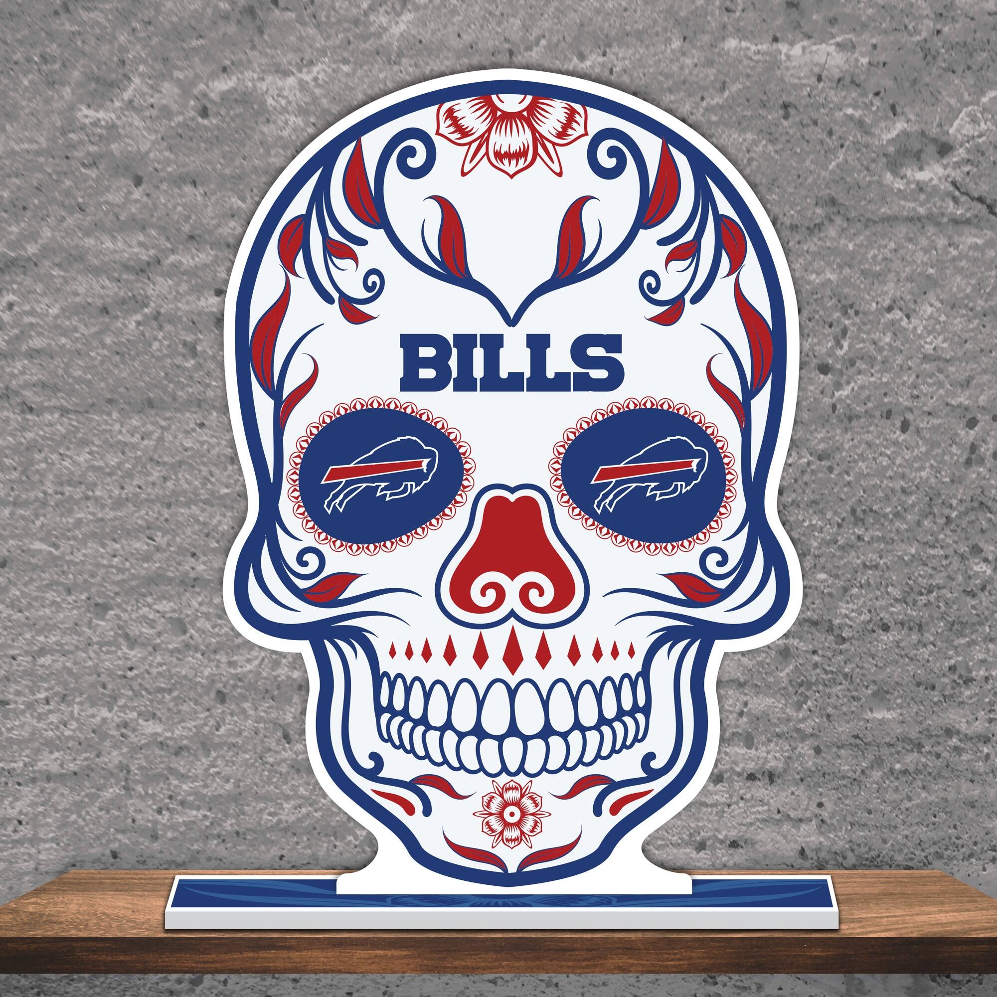 Alt View 1. UPI Marketing - Buffalo Bills 10" Sugar Skull Standee - Multicolor.