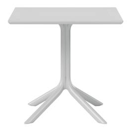 WestinTrends - Playa 31.5" Square Outdoor Plastic Resin Patio Dining Table for 4 - Gray