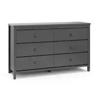 Storkcraft - Alpine 6-Drawer Double Dresser - Gray - Front_Zoom