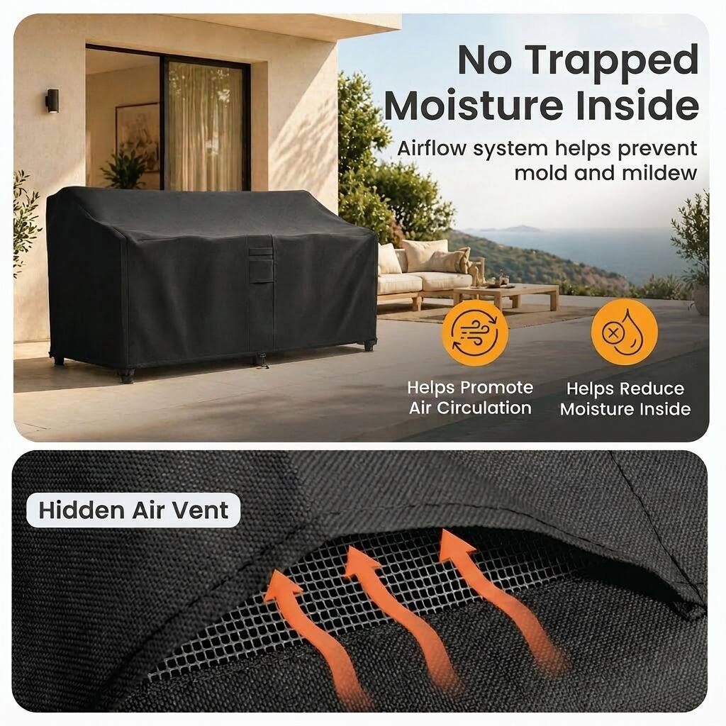 No Trapped Moisture Inside  
Airflow system helps prevent mold and mildew  

Helps Promote Air Circulation  
Helps Reduce Moisture Inside  

Hidden Air Vent