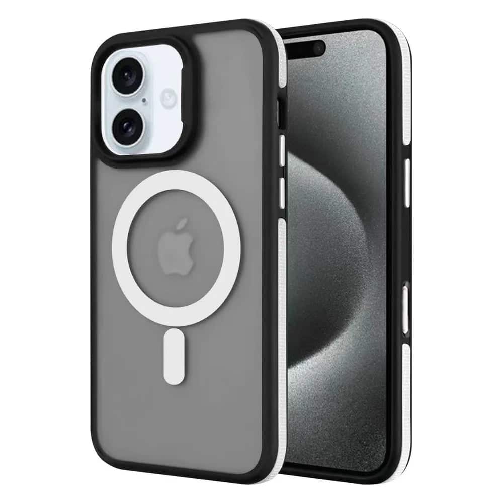 Front. Entronix - Entronix Magnetic iPhone 16 Case - Translucent Matte with Rugged Edges - White.
