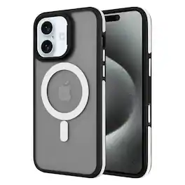 Entronix - Magnetic iPhone 16 Case - Translucent Matte with Rugged Edges - White