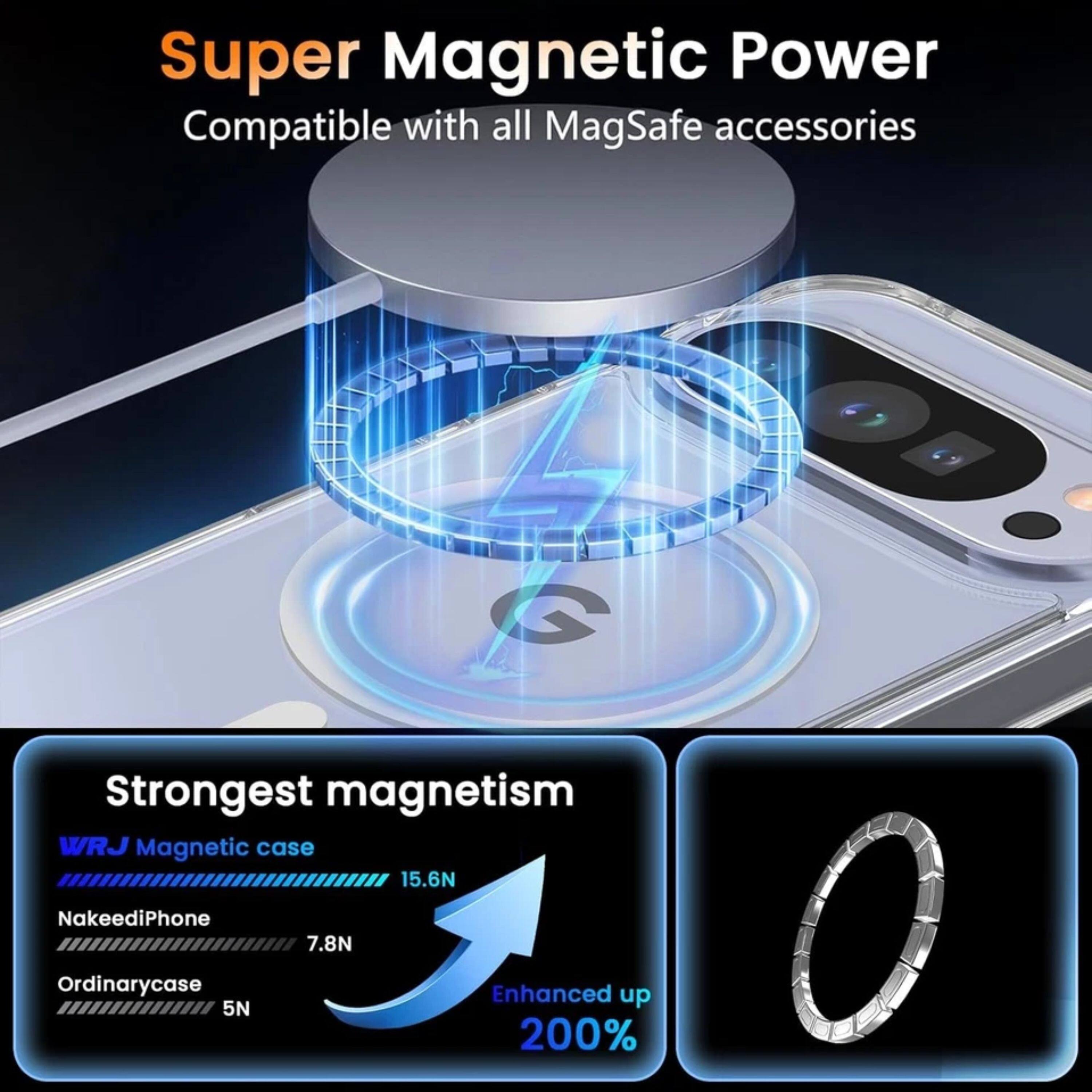Super Magnetic Power  
Compatible with all MagSafe accessories  

Strongest magnetism  
WRJ Magnetic case 15.6N  
NakeediPhone 7.8N  
Ordinary case 5N  
Enhanced up 200%